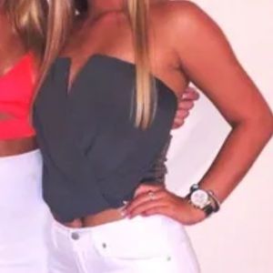 Charlotte Russe Green “V” Tube Top